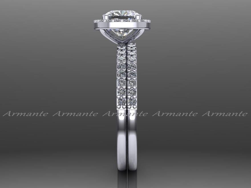 Forever Brilliant Moissanite & Diamond Engagement Ring Set