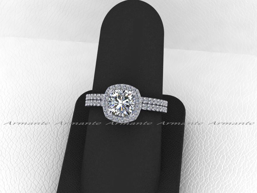 Forever Brilliant Moissanite & Diamond Engagement Ring Set