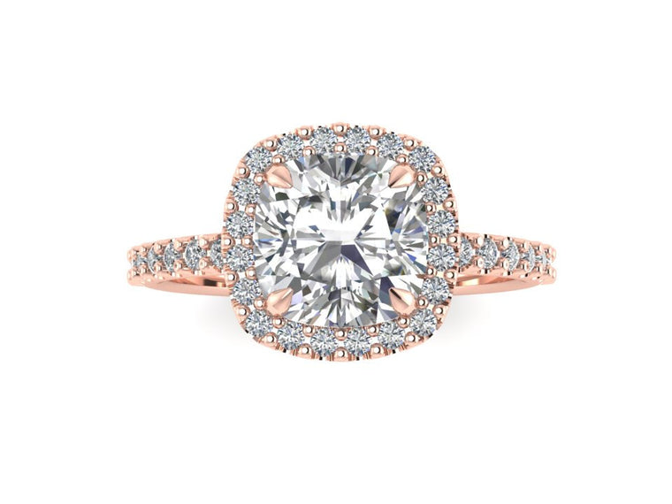 Cushion Cut Forever One Moissanite Ring