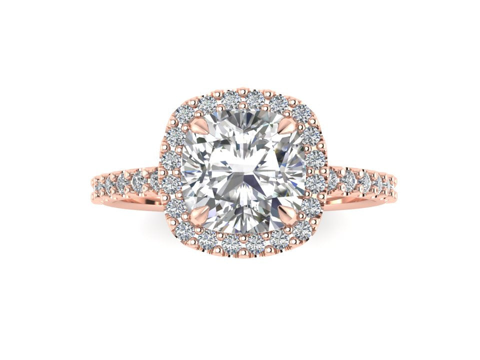 Colorless Cushion Cut Forever One Moissanite Ring