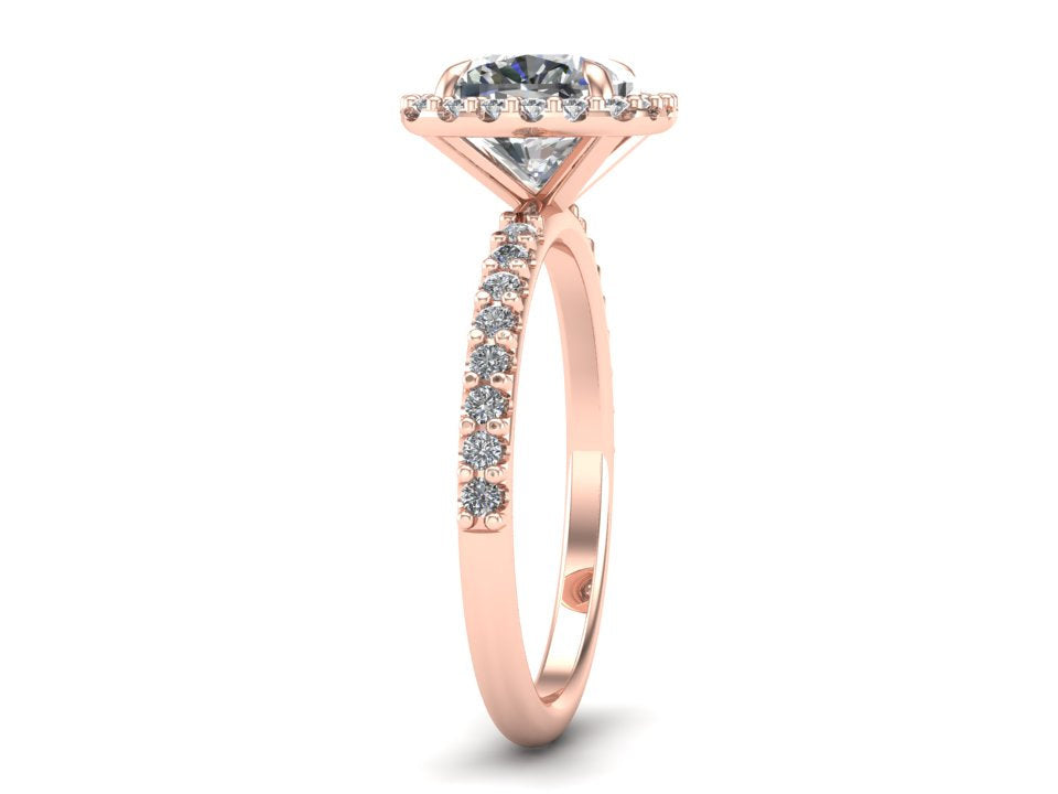 Cushion Cut Forever One Moissanite Ring