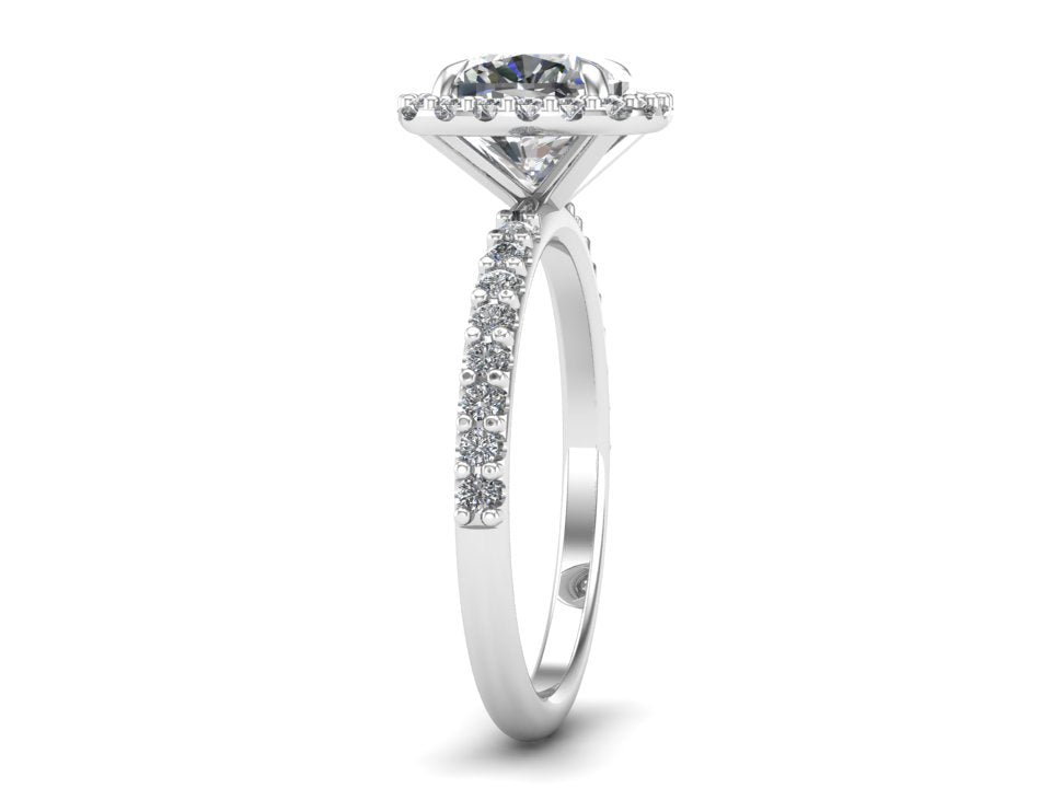 Cushion Halo Forever One Moissanite Ring