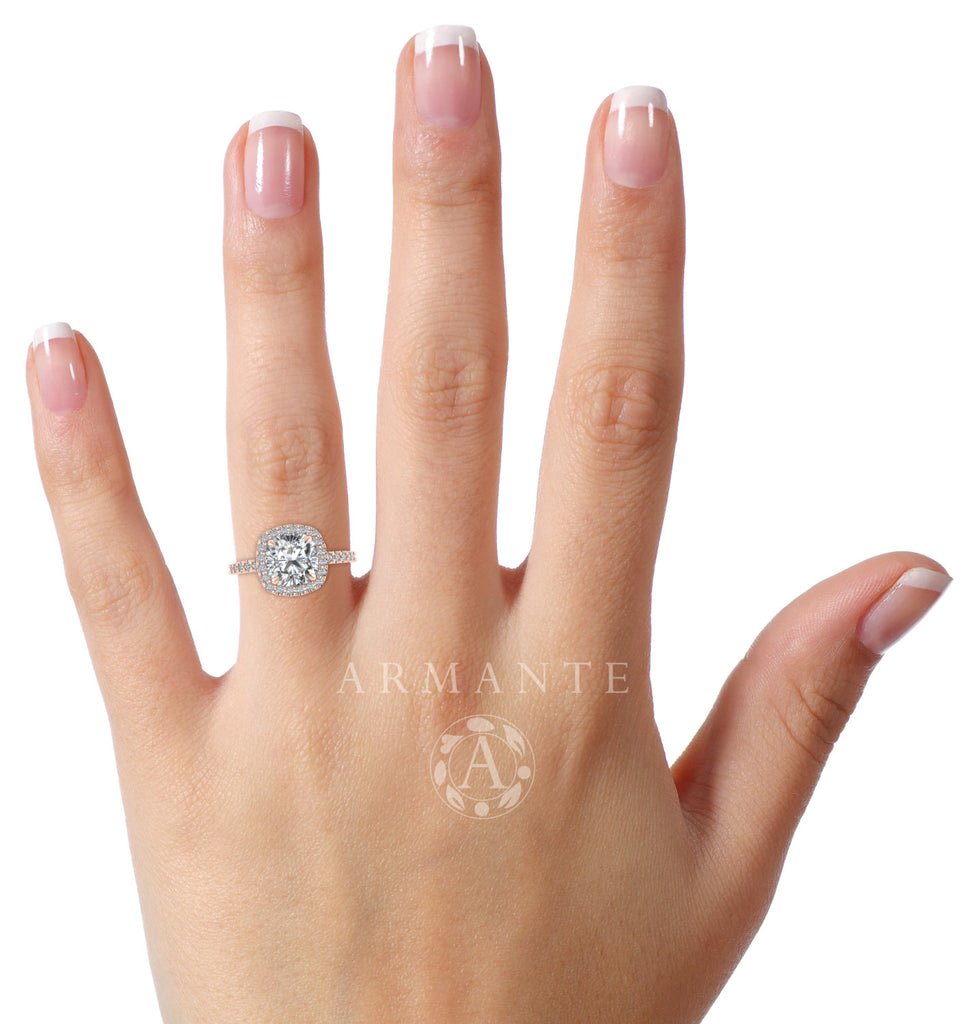 Cushion Cut Forever One Moissanite Ring