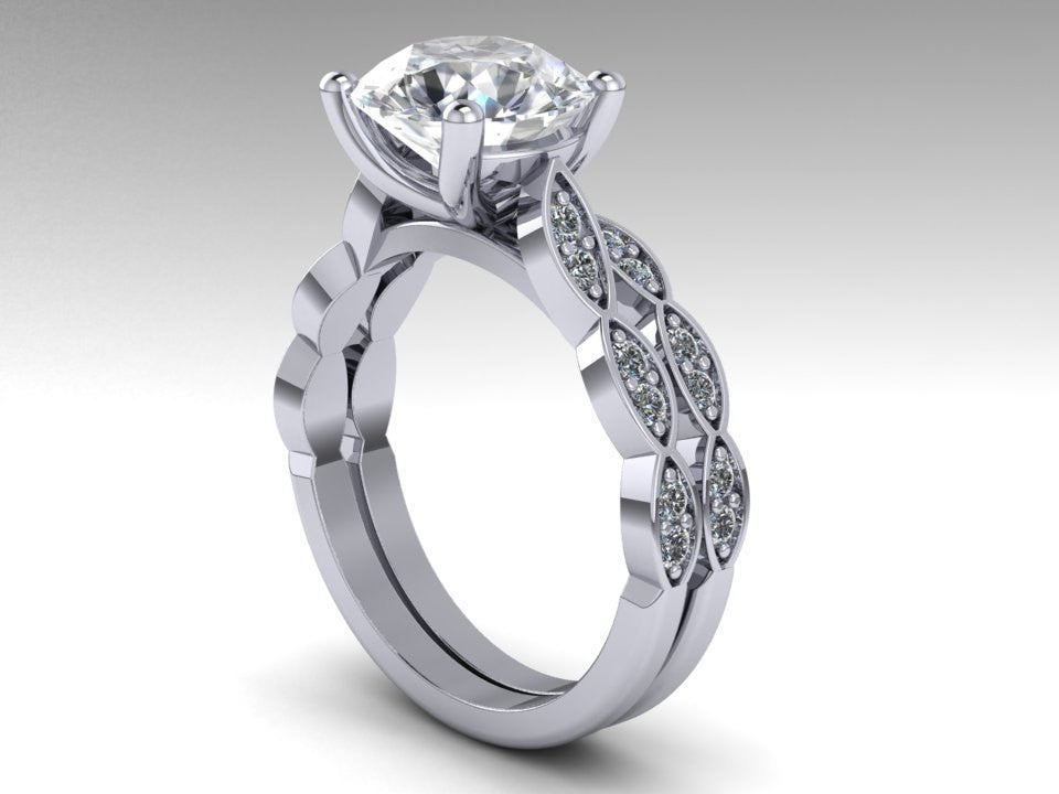 Forever One Moissanite Wedding Rings Set