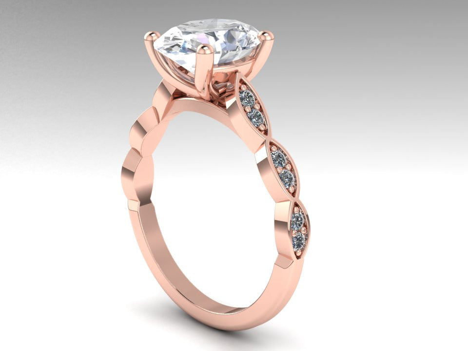 Oval Forever One Moissanite Engagement Ring 14K Rose Gold