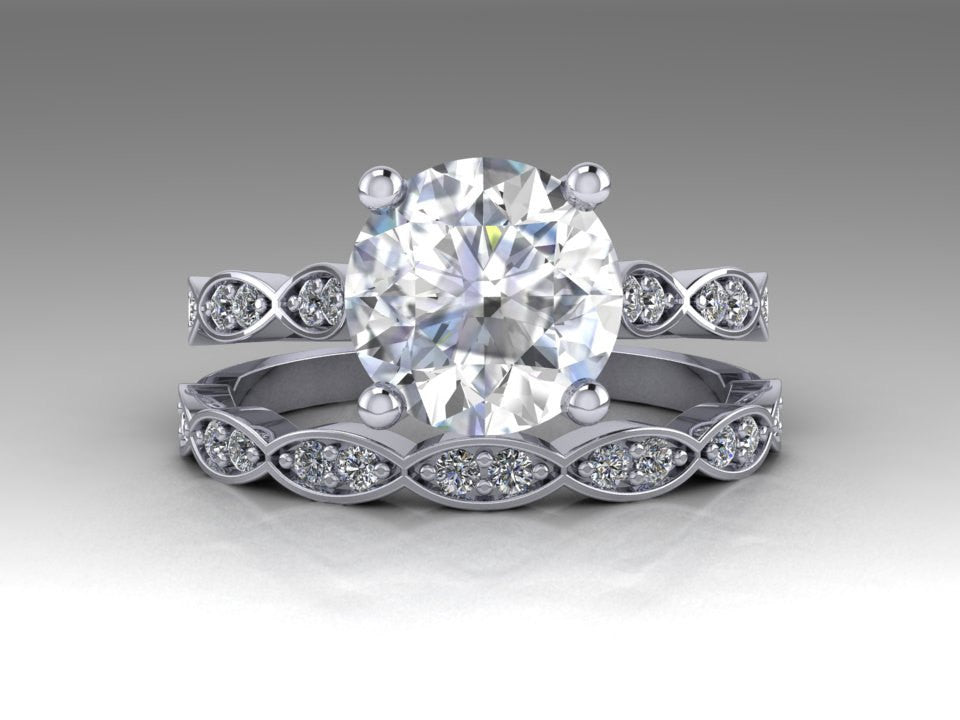 Forever One Moissanite Wedding Rings Set