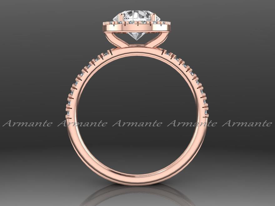 Rose Gold White Sapphire Engagement Ring