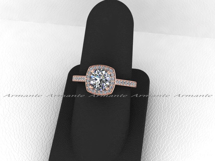 Vintage Inspired Unique Diamond & Moissanite Engagement Ring