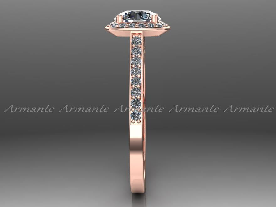 Vintage Inspired Unique Diamond & Moissanite Engagement Ring