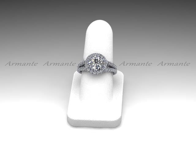 Forever Brilliant Moissanite Halo Diamond Wedding Ring