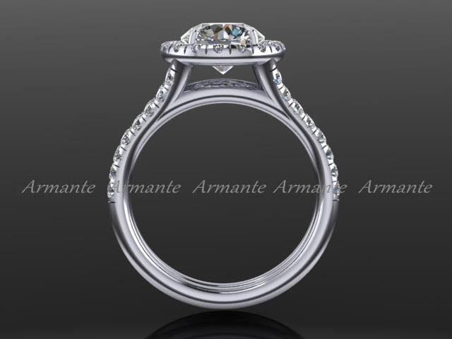 Forever Brilliant Moissanite Halo Diamond Wedding Ring