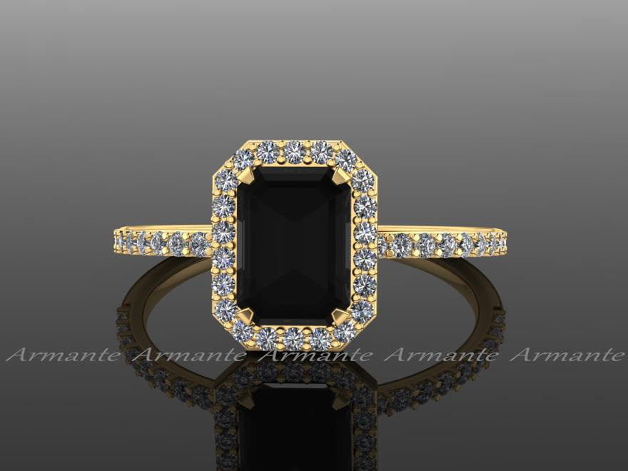 black engagement rings