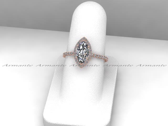 Marquise Moissanite Diamond Rose Gold Wedding Ring