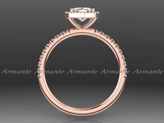 Marquise Moissanite Diamond Rose Gold Wedding Ring