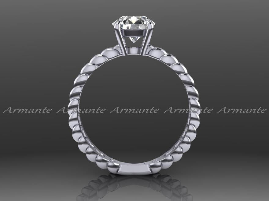 Forever One Moissanite Platinum Engagement Ring