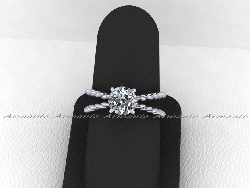 Forever One Moissanite Platinum Engagement Ring