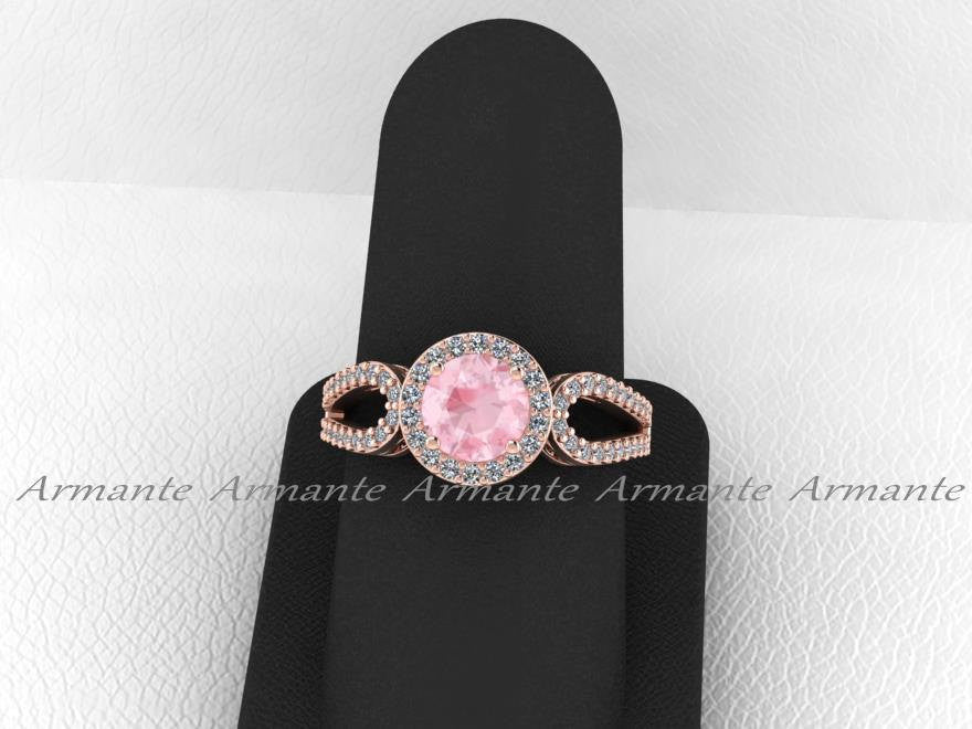Morganite & Diamond Rose Gold Engagement Ring