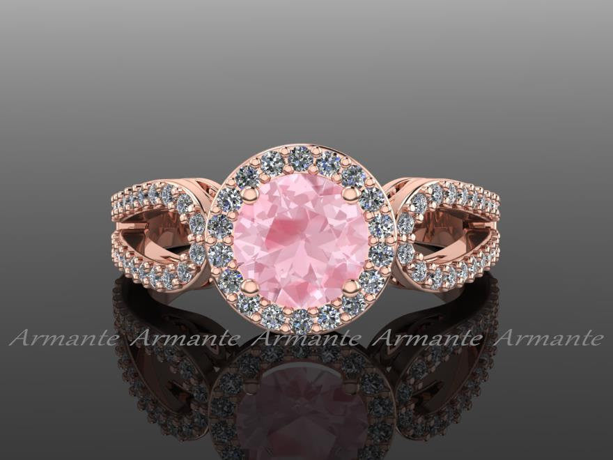 Morganite & Diamond Rose Gold Engagement Ring