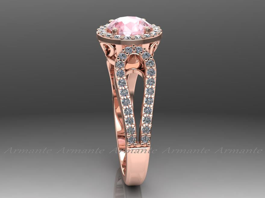 Morganite & Diamond Rose Gold Engagement Ring