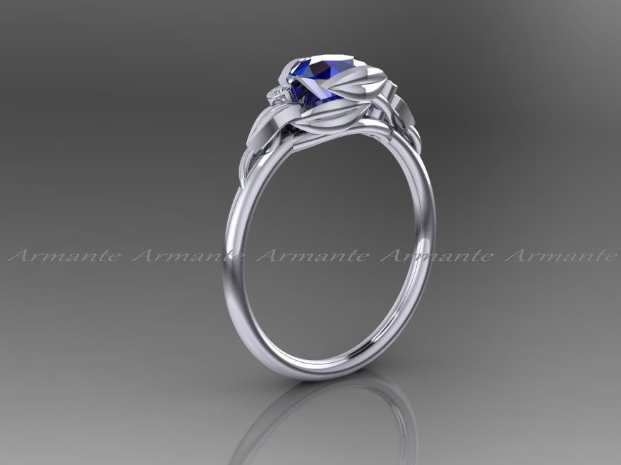 Floral Sapphire Engagement Ring