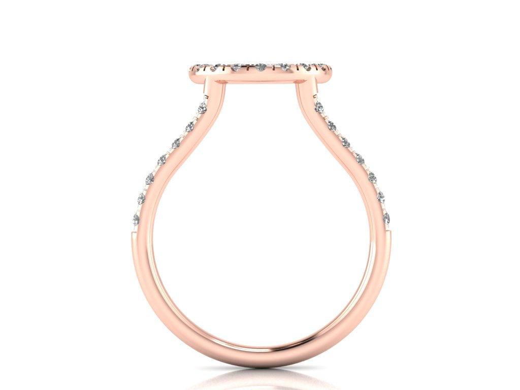 Princess Cut Square Halo Lab Diamond Engagement Ring Guard In 14K Rose Gold  | Fascinating Diamonds