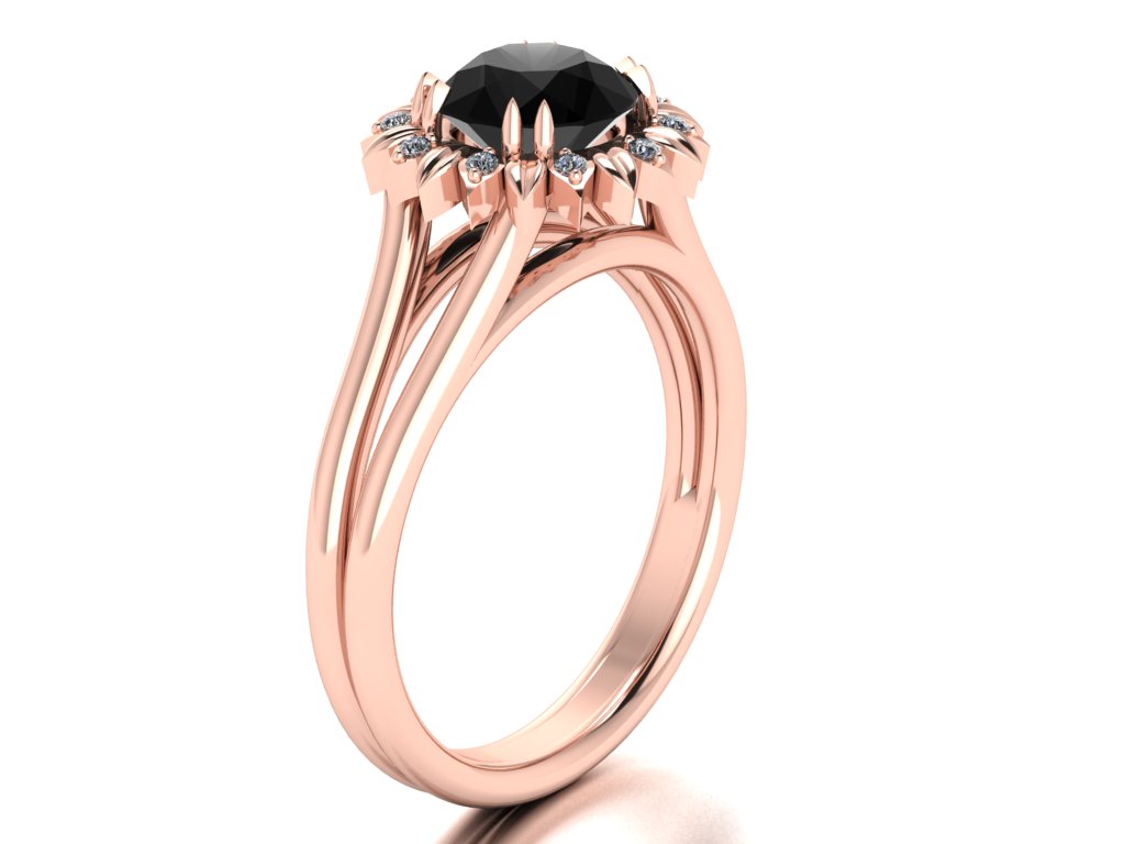 Sunflower Wedding Ring Set